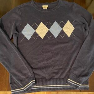 Izod Crewneck Sweater Blue Argyle